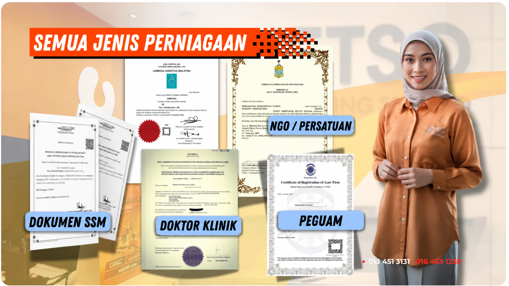 Semua Jenis Perniagaan Layak: Dokumen SSM, Klinik Perubatan, NGO / Persatuan, Firma Undang-undang