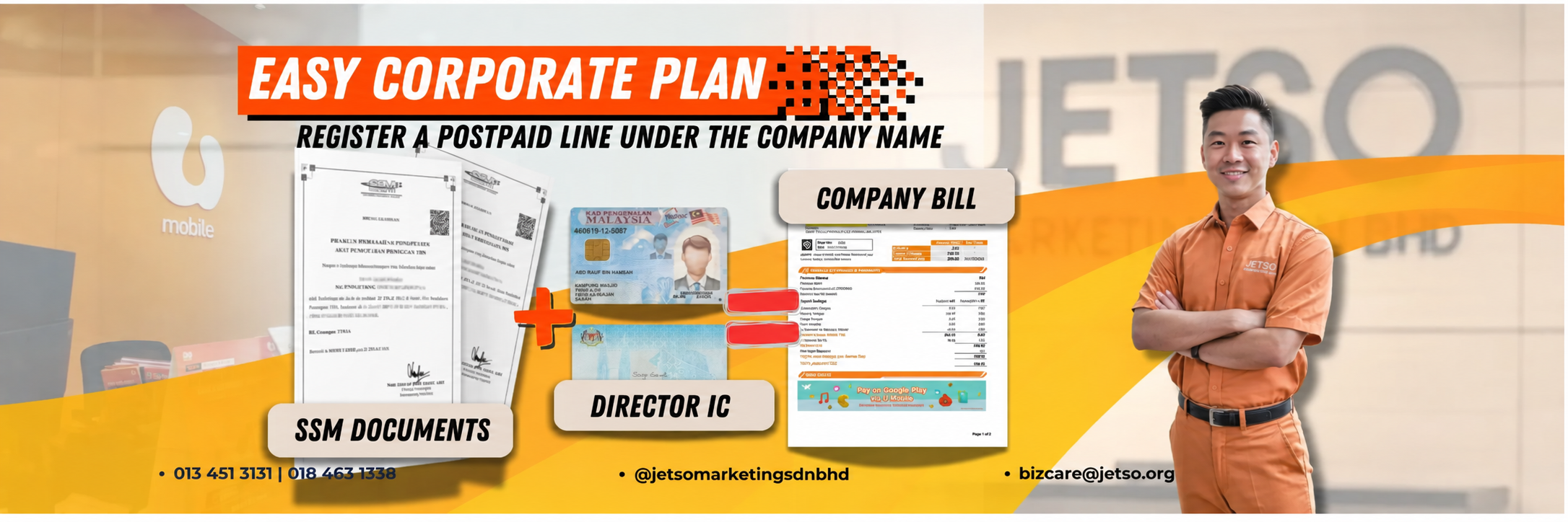 Corporate Mobile Plans: Register Postpaid Lines Under Company Name (SSM Documents + Director IC = Company Bill)
