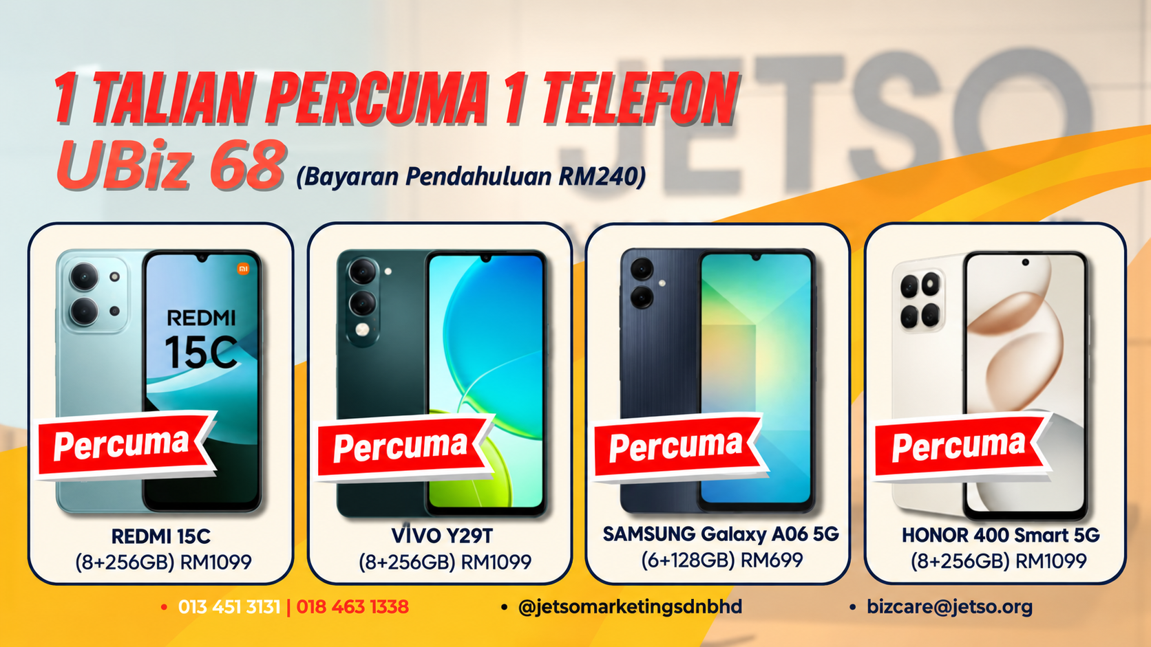 1 Talian Percuma 1 Telefon 4 Model