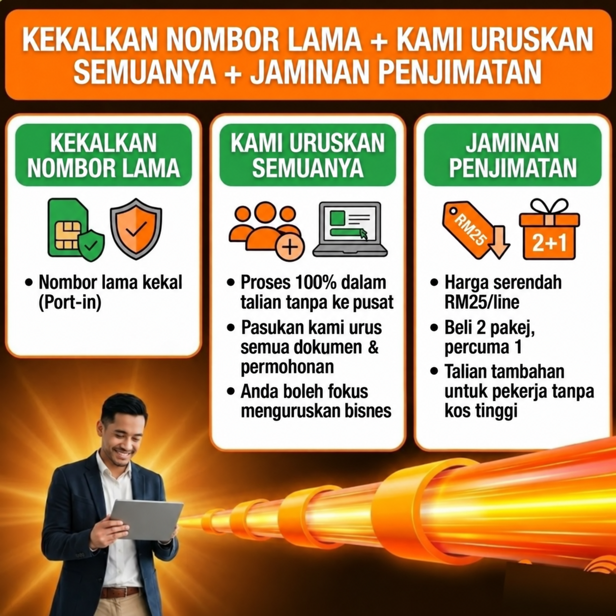 Kekalkan nombor lama dan nikmati penjimatan kos terjamin