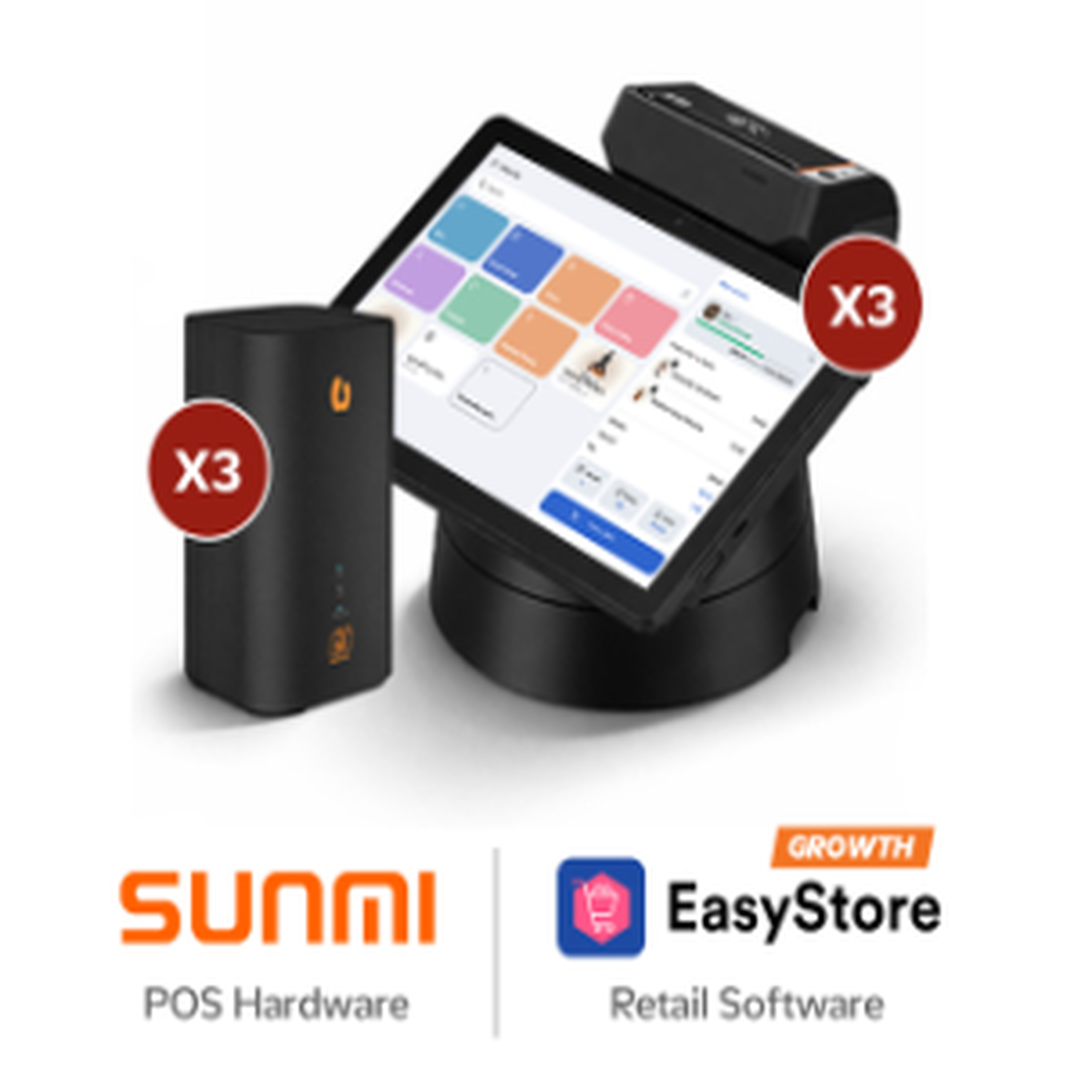 3x Campuran SUNMI V3 dengan EasyStore Growth Pro