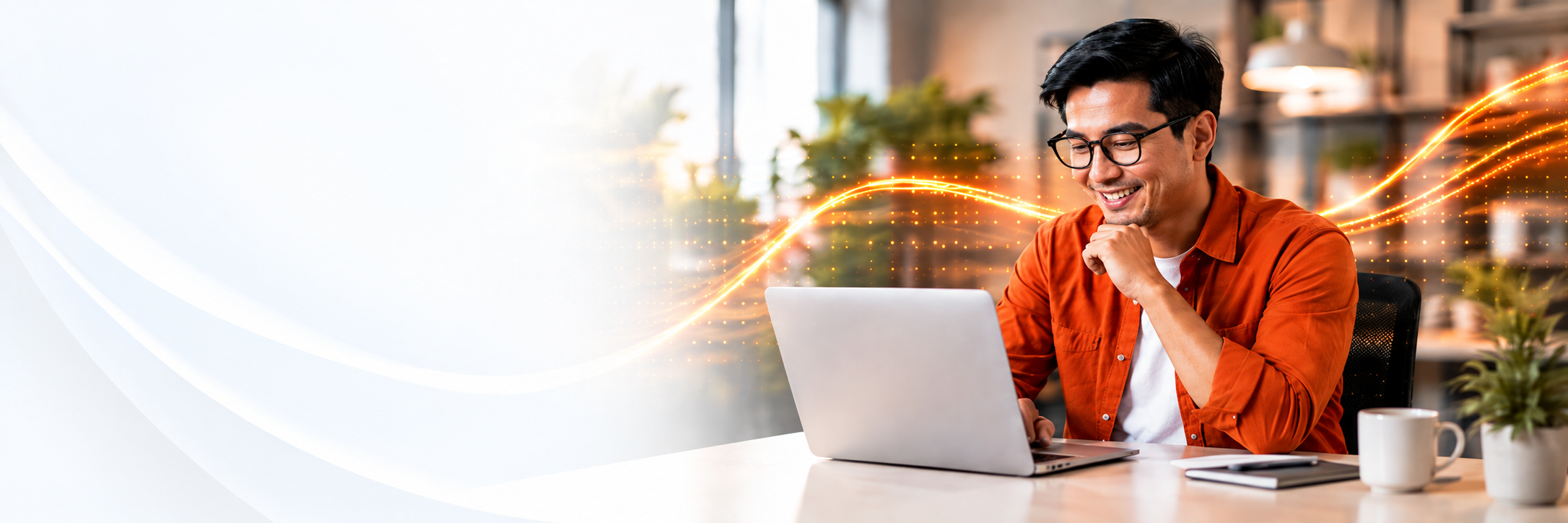 Business owner using a laptop