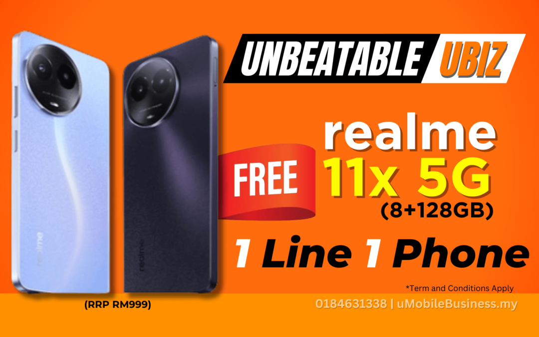 Free Realme 11x 5G Phone Device Just Switch to U Mobile Business 1 line 1 Phone