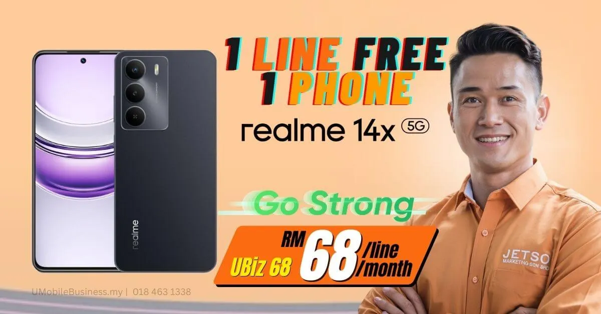 realme 14x simcard umobile U Mobile Free Phone Plan UBiz 68