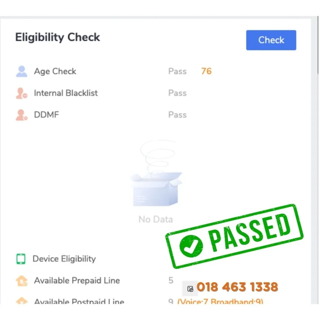Check Blacklist Free for Mobile Postpaid with IC Number