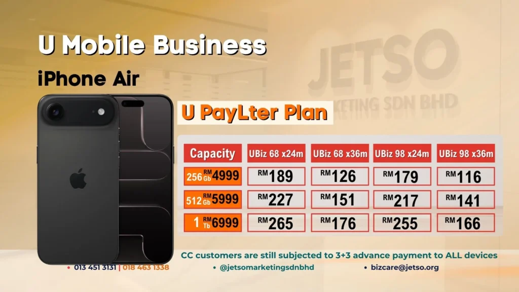 U Mobile Iphone air U PayLater Plan