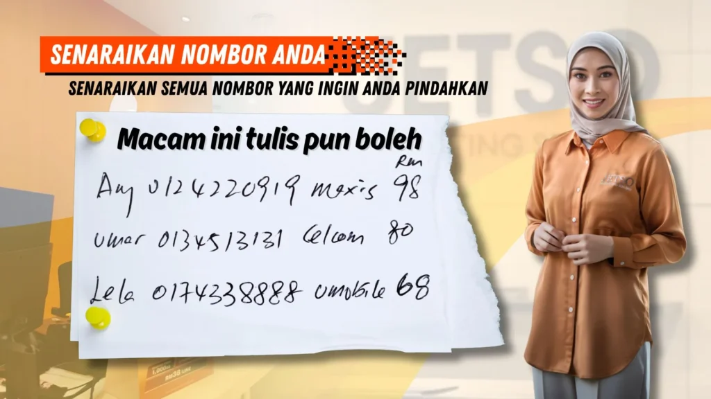 cara tukar nama nombor telefon